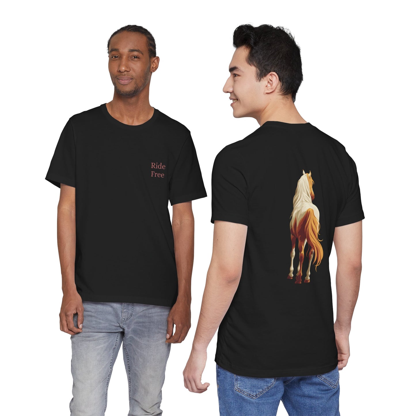 Ride Free Horse Back Print T-Shirt – Personalised Western Equestrian Tee | Horse Lover Gift