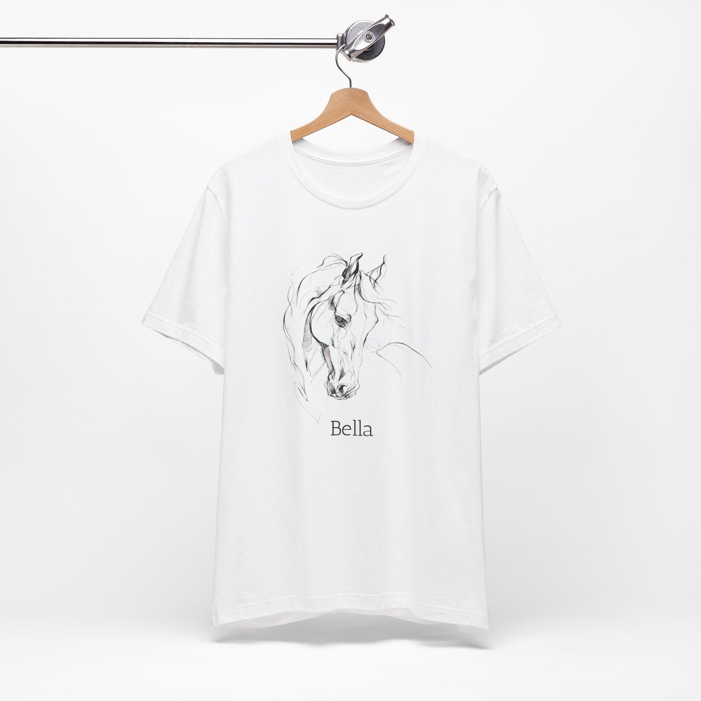 Custom Horse Sketch T-Shirt – Personalized Minimalist Line Art Tee | Equestrian Gift