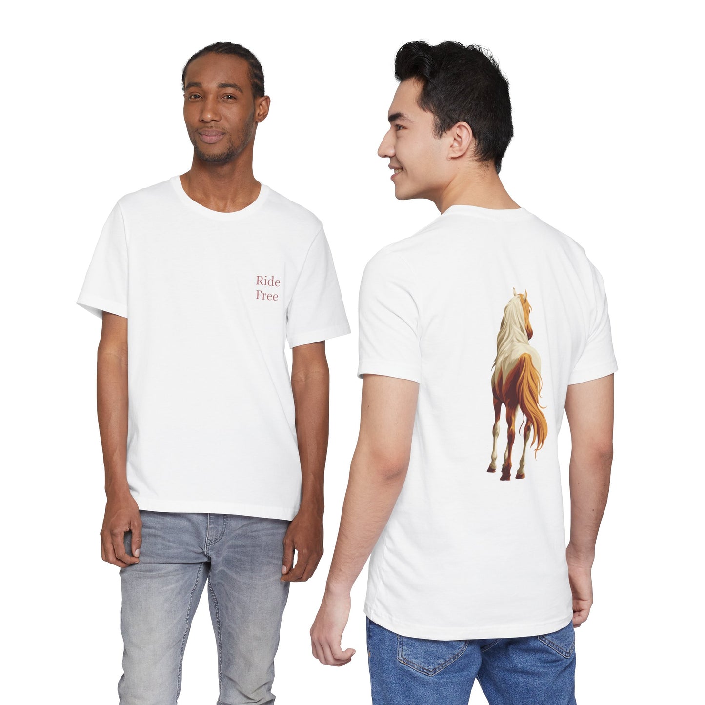 Ride Free Horse Back Print T-Shirt – Personalised Western Equestrian Tee | Horse Lover Gift