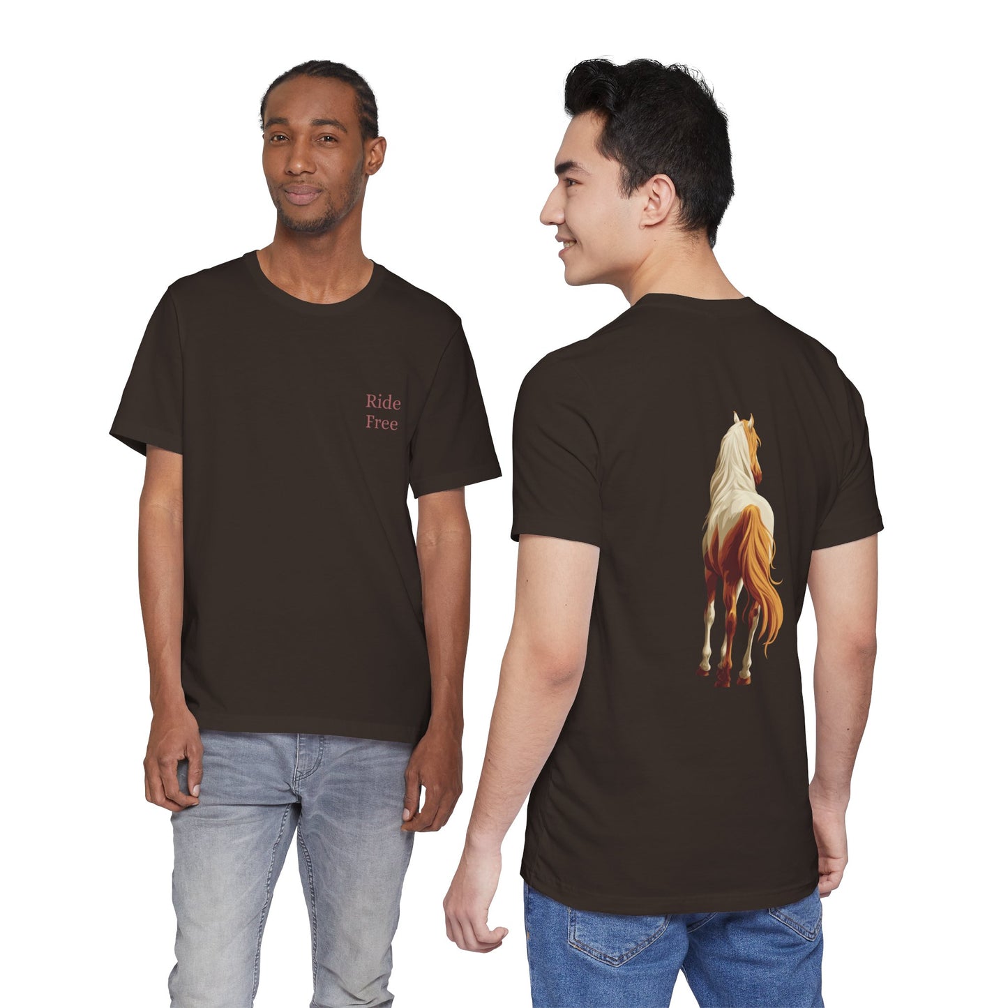 Ride Free Horse Back Print T-Shirt – Personalised Western Equestrian Tee | Horse Lover Gift