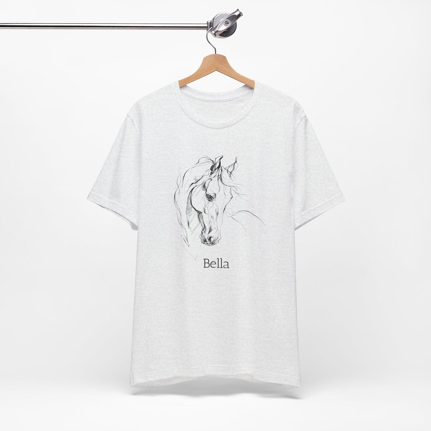 Custom Horse Sketch T-Shirt – Personalized Minimalist Line Art Tee | Equestrian Gift