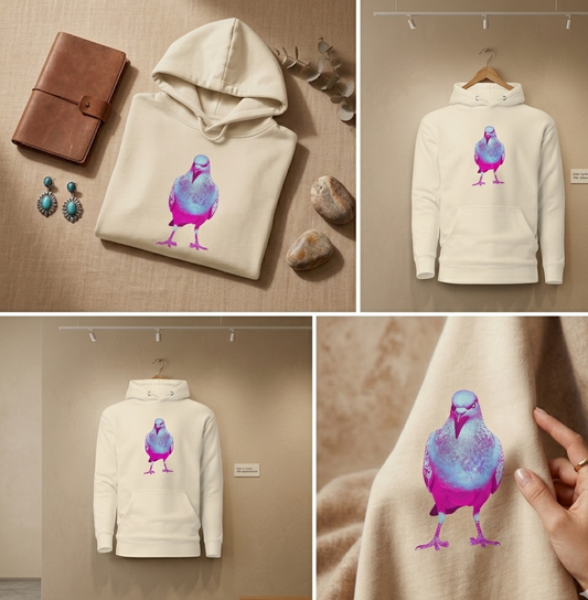 Neon Pigeon Hoodie – Bold Artistic Bird Graphic Hoodie | Odd Birds Collection