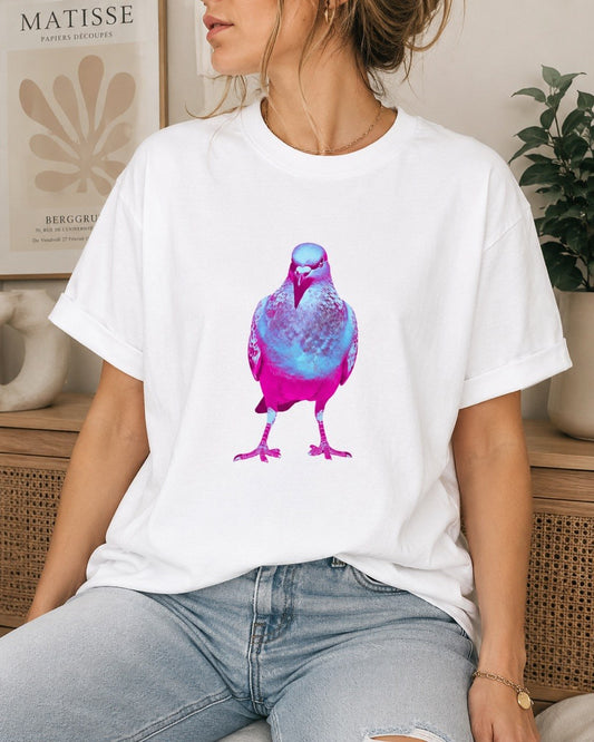 Neon Pigeon Tee – Bold Artistic Bird Graphic T-Shirt | Odd Birds Collection